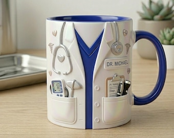 Personalized Doctor Mug with Name, Custom Medical Coffee Mug, Physician Gift, Healthcare Worker Mug, Doctor Appreciation Gift