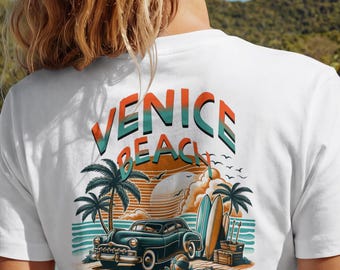 Camiseta de Venice Beach, California | Camiseta unisex estilo retro de Los Ángeles