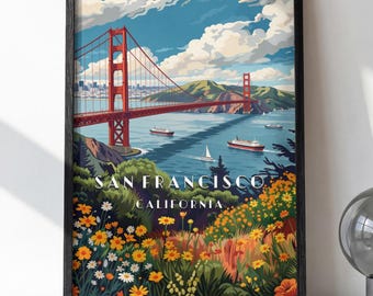 San Francisco, California | Póster premium en papel mate | WPA