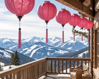 8 farolillos de bambú y seda Hoi An de 35 cm, color rosa, decoración para bodas y patios, farolillos de boda estilo boho, lámparas para el hogar, decoración vintage.