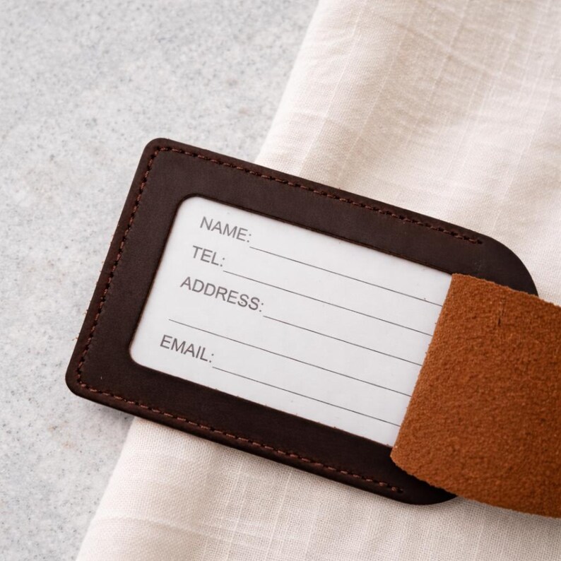 Personalized Luggage Tags, Travel Gift for Her, Engraved Leather ...