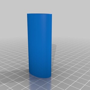 May include: A solid, cylindrical object in a vibrant blue hue. The object has a flat top and a rounded bottom, with a smooth, seamless surface. The shape is simple and geometric, suggesting a minimalist design or a component of a larger structure.
