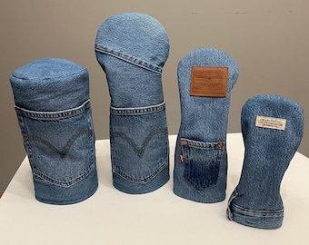 Golf Headcovers – Denim Jeans Upcycled Levi's, Wrangler, Driver, Fairway, Hybrid