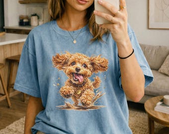 Maltipoo Dog Shirt, Vintage Poodle Shirt, Puppy Comfort Colors Tee, Exclusive Dog Mom Gift, Retro Maltipoo Lover Top, Aesthetic Dog Shirt