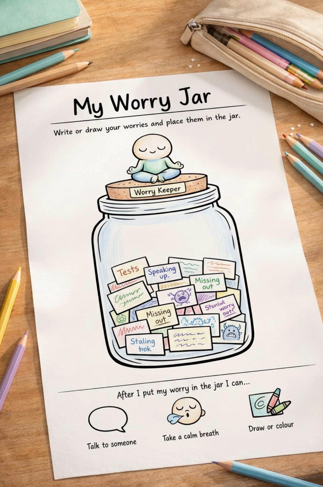 My Worry Jar Printable – Calm & Reflect Activity for Children | ELSA ...