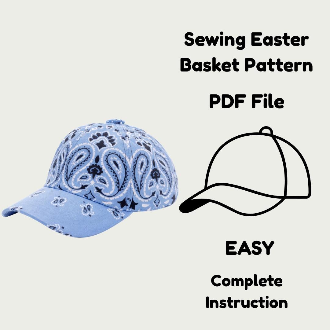 Baseball Cap Sewing Pattern | DIY Adjustable Hat PDF | Beginner ...