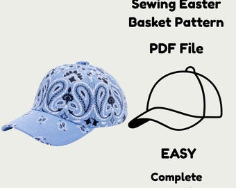 Baseball Cap Sewing Pattern | DIY Adjustable Hat PDF | Beginner ...