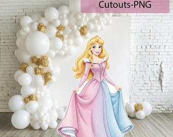 Aurora CutOut, Sleeping Beuty Decor, Aurora Party Decoration Theme, Birthday Party, Stand Up Prop, Digital Download