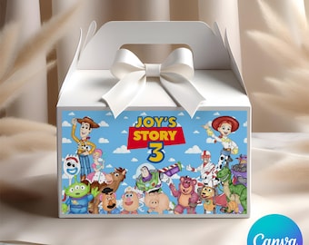Toy Story Gable Box Label, Toy Story Treat Box Label, Toy Story Treat Box Party Favors CANVA Template