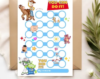 Toy Story Reward Chart,Potty Chart for Kids,Potty Training Chart for Boys,Instant download Reward Chart,Buzz & Woody Reward CANVA Template