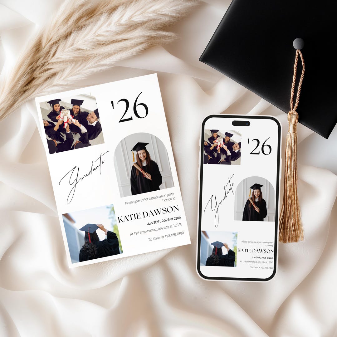 Editable Graduation Party Invitation, Graduation Announcement Template ...