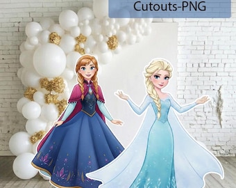 Frozen Character Cutouts, Elsa CutOut, Anna Cutout, Frozen Backdrop, Stand Up Prop, Frozen Party Decoration,Digital Download