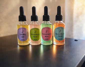 Aceite corporal con purpurina