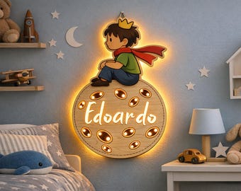 Fiocco nascita Piccolo Principe – File SVG multilayer per taglio laser, retroilluminato, personalizzabile