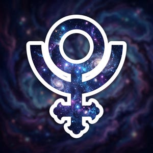 Galaxy Symbol Pluto Sticker for Laptop, Cosmic Symbol Pluto Gift for Space Lover, Symbol Pluto Vinyl Sticker