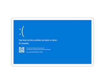 Autocollant pour écran bleu Motivation introuvable, Autocollant BSOD amusant, Autocollant en vinyle pour erreur d'ordinateur