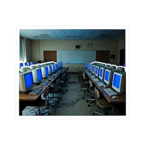 Computer Lab Sticker for Laptop Water Bottle, Computer Lab Vinyl Decal Gift, Cute Computer Lab Sticker