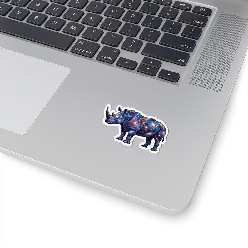 Galaxy Rhinoceros Sticker for Laptop, Cosmic Rhinoceros Gift for Space ...