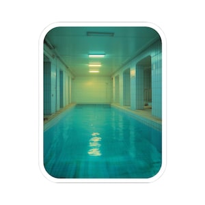 Liminal Space Sticker, Empty Pool Vinyl Sticker, Backrooms Decal, Eerie Aesthetic Sticker, Dreamcore Gift, Vaporwave Sticker