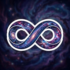 Galaxy Infinity Sticker for Laptop, Cosmic Infinity Gift for Space Lover, Infinity Vinyl Sticker