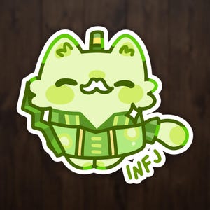 INFJ Cat Sticker, Advocate MBTI Vinyl Decal, Kawaii Personality Type Laptop Art