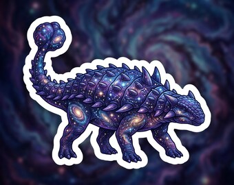 Galaxy Ankylosaurus Sticker for Laptop, Cosmic Ankylosaurus Gift for Space Lover, Ankylosaurus Vinyl Sticker