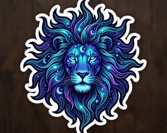 Leo Lion Die Cut Sticker, Astrology Vinyl Decal for Laptop and Water Bottle
