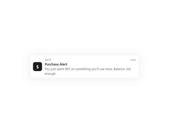Pegatina de notificación de alerta de compra, pegatina divertida para banco, pegatina para iPhone, pegatina de vinilo con la que te puedes identificar