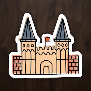 Topkapi Palace Sticker, Istanbul Turkey Travel Decal, Hand Drawn World Landmark, Wanderlust Laptop Gift