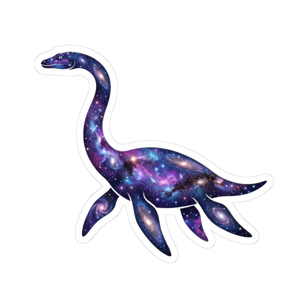 Galaxy Plesiosaurus Sticker for Laptop, Cosmic Plesiosaurus Gift for ...