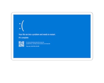 Autocollant écran bleu échec adulte, autocollant BSOD drôle, autocollant vinyle erreur ordinateur