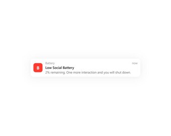 Autocollant de notification de batterie faible sur les réseaux sociaux, autocollant de batterie drôle, autocollant pour iPhone, autocollant en vinyle compatible