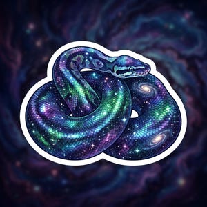 Adesivo Galaxy Ball Python per laptop, regalo Cosmic Ball Python per gli amanti dello spazio, adesivo in vinile Ball Python