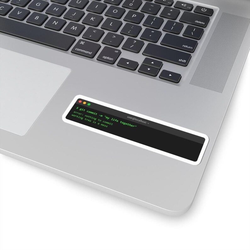 git commit -m "mi vida juntos" Pegatina de terminal, pegatina divertida de codificación, pegatina de vinilo con humor para programadores, pegatina para desarrolladores imagen 4