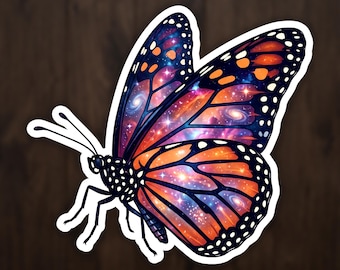 Monarch Butterfly Cosmic Insects Sticker, Celestial Art Vinyl Decal for Laptop and Water Bottle