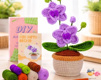 Beginner Crochet Flower Kit – Yarn Tools Set for Crochet Bouquet