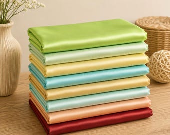 Satin Fabric Silk Simulation Polyester Cloth, Gift Box Lining Fabric, DIY Sewing Material, Doll Dress Fabric, Soft Craft Fabric