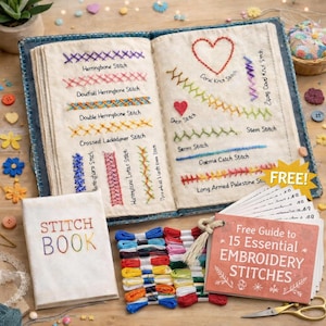 Kit livre de points de broderie pour débutants, guide pratique de couture à la main bricolage