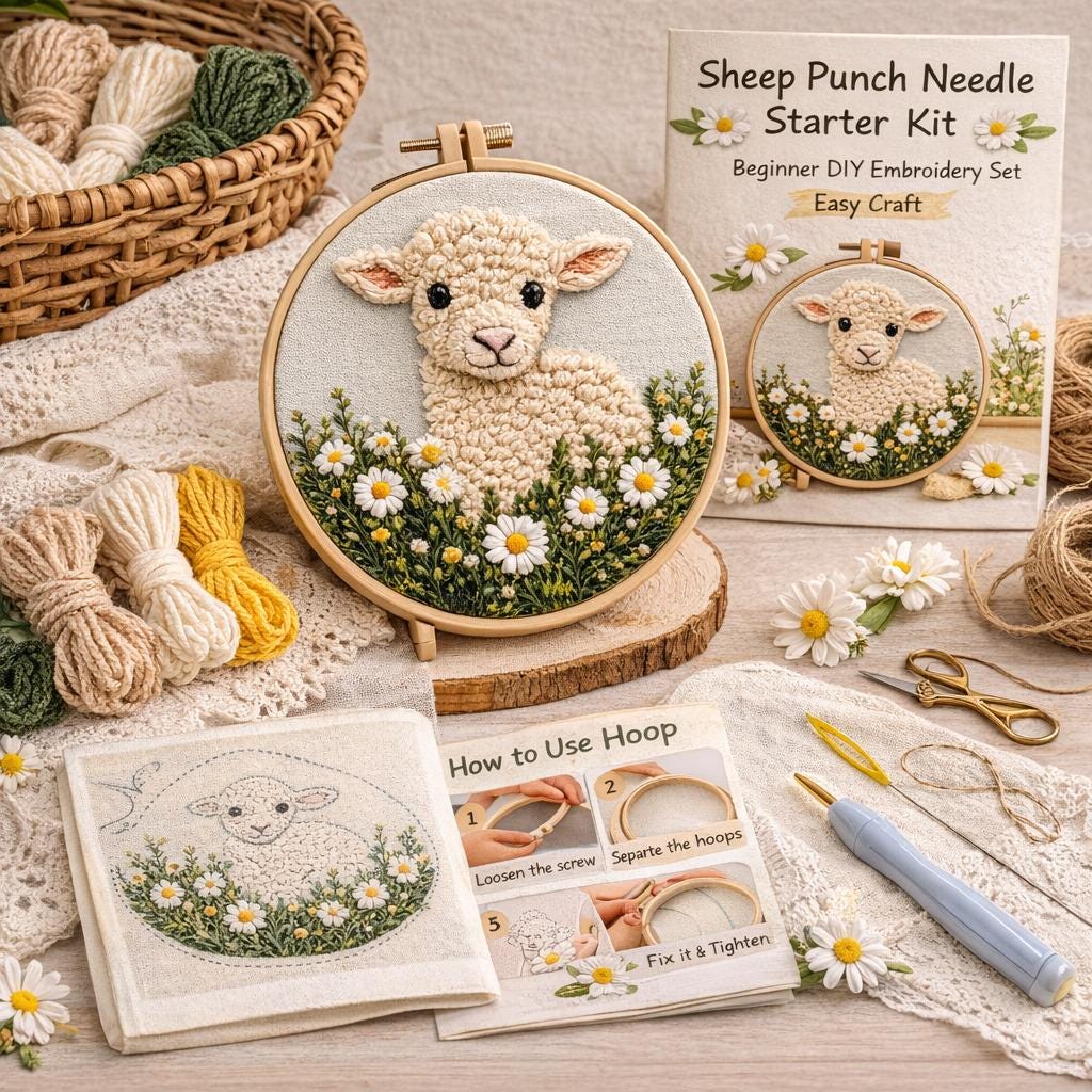 Punch Needle Kit Beginner, Punch Needle Kits for Adults, DIY Punch ...