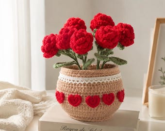 Beginner Crochet Flower Kit – Yarn Tools Set for Crochet Bouquet