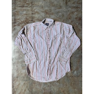 Vintage The Gap Striped Button Down Collared Shirt Mens Pink Multicolor Sz L