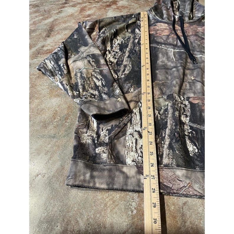 Mossy Oak Camouflage Pullover Hoodie Camo Sz XL Fleece Lined image 4