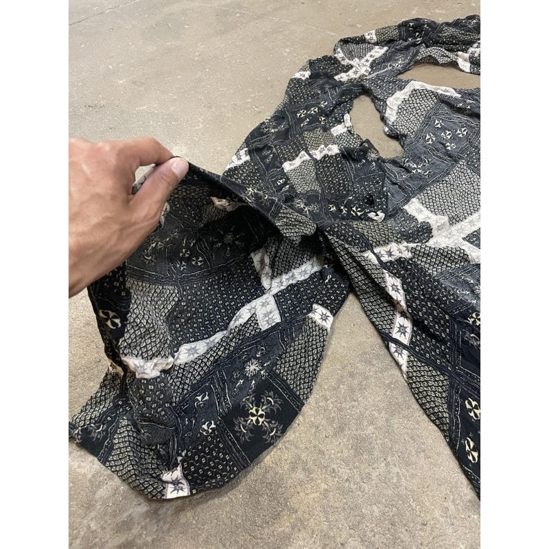 Free People 着物ジャケット レディース XS/S ブラック パッチワーク ボヘミアン オープンフロント 画像 7