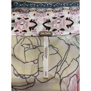 Free People Kimono Blouse Womens Small Multicolor Floral Square Neck OB1132539 image 6