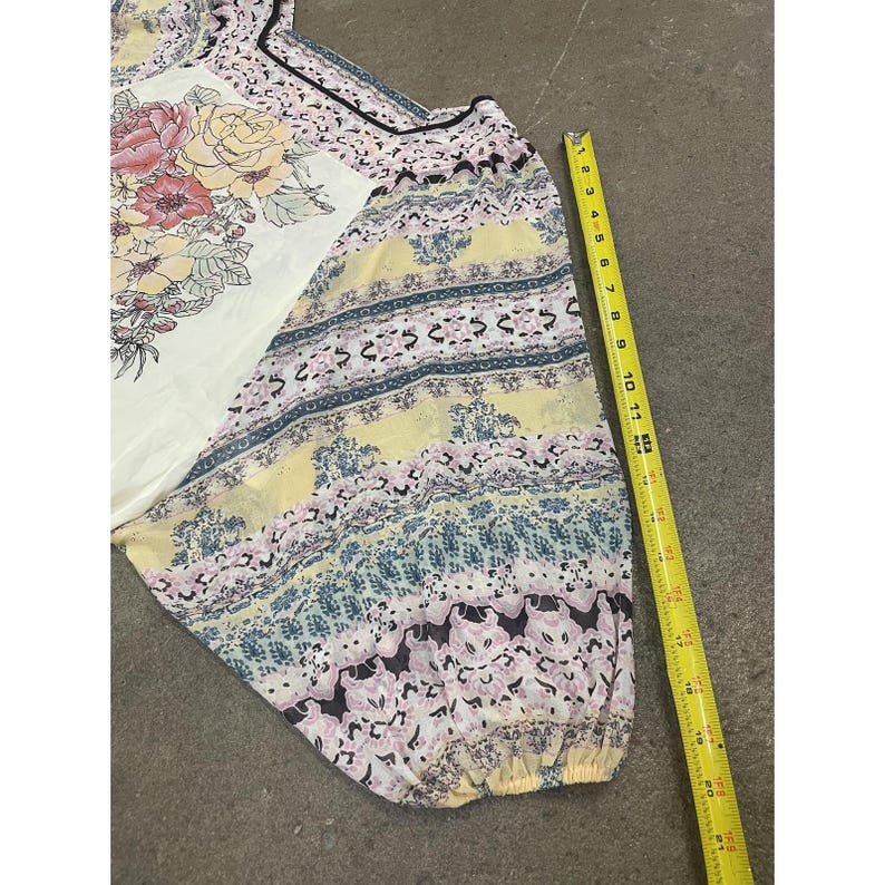 Free People Kimono Blouse Womens Small Multicolor Floral Square Neck OB1132539 image 17