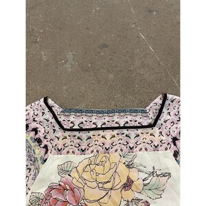Free People Kimono Blouse Womens Small Multicolor Floral Square Neck OB1132539 image 5