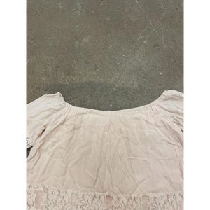 Free People Lace Dress Womens XS Pink Off Shoulder Boho Short Mini Bell Sleeve image 13