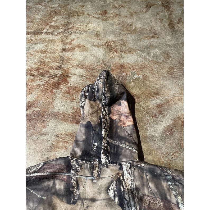Mossy Oak Camouflage Pullover Hoodie Camo Sz XL Fleece Lined image 10