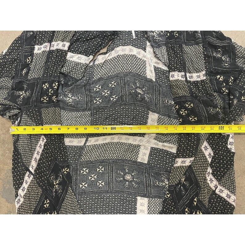 Free People 着物ジャケット レディース XS/S ブラック パッチワーク ボヘミアン オープンフロント 画像 15