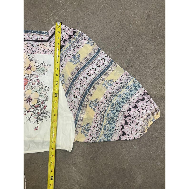 Free People Kimono Blouse Womens Small Multicolor Floral Square Neck OB1132539 image 15